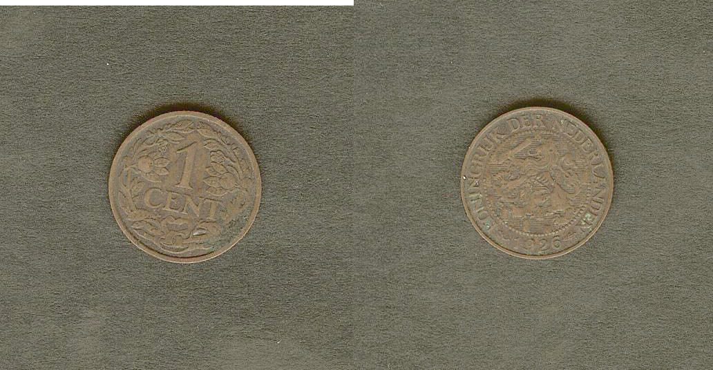 Netherlands 1 cent 1926 aEF